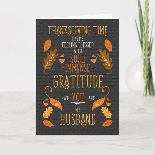 for Husband Thanksgiving Immense Gratitude for You シーズンカード (正面)