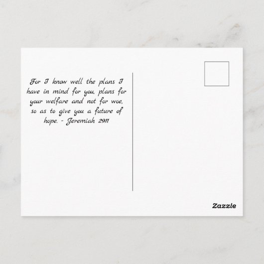 For I Know the Plans I Have For You ポストカード (裏面)