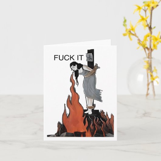 For It Funny - Witch Is Burning In Flames Girl Smo カード (黄色い花)