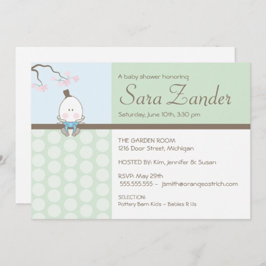 For Juhi - Humpty Dumpty 招待状 (正面/裏面)