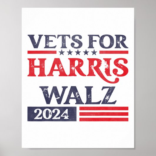 For Kamala Harris Tim Walz退役軍人For Harris ポスター (正面)