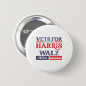 For Kamala Harris Tim Walz退役軍人For Harris 缶バッジ (正面&裏面)