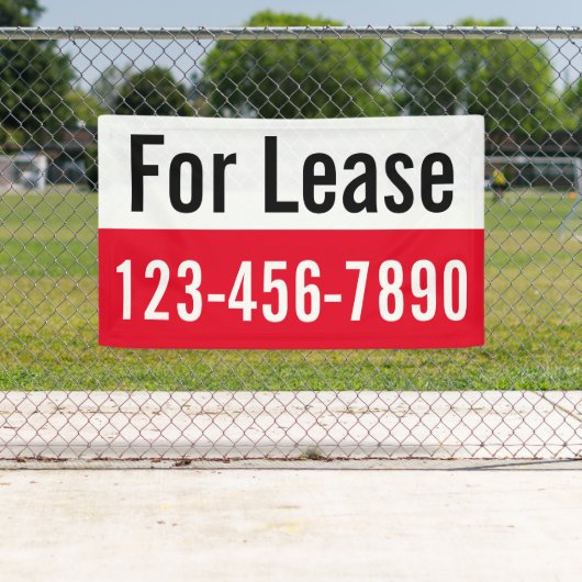 For Lease Big Digits Phone Number Red White Black  横断幕 (インサイチュ)