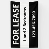 For Lease Black and White Apartment Leasing 横断幕 (縦)