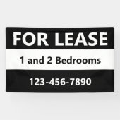 For Lease Black and White Apartment Leasing 横断幕 (横)