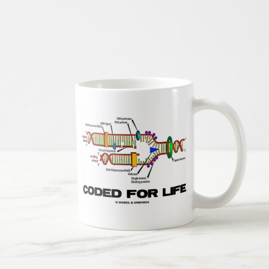 For Life(DNA複製)をコード化 コーヒーマグカップ (右)