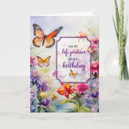 For Life Partner Birthday Wildflower Garden  カード