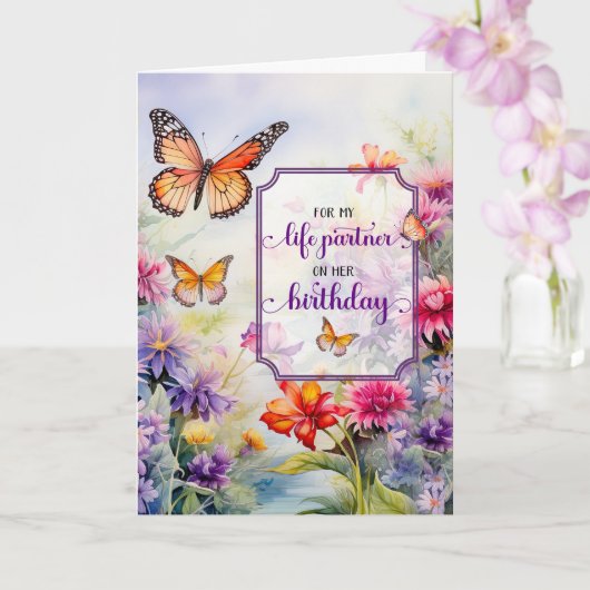 For Life Partner Birthday Wildflower Garden  カード (蘭)