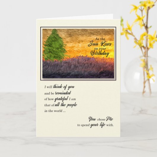 for Life Partner Romantic Sunset誕生日 カード (黄色い花)