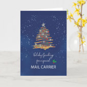 For Mail Carrier Christmas Tree on Navy カード (黄色い花)