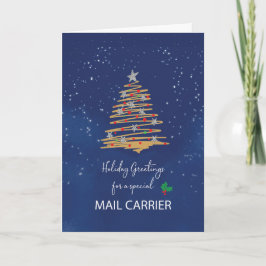 For Mail Carrier Christmas Tree on Navy カード