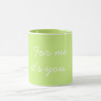 For Me It's You Valentine's Light Green マグカップ