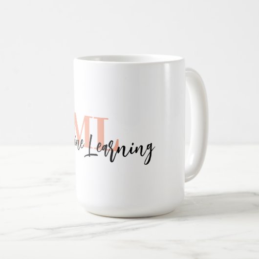 For ML Lovers & Tech Enthusiasts – White ML Mug 💻 コーヒーマグカップ (正面右)