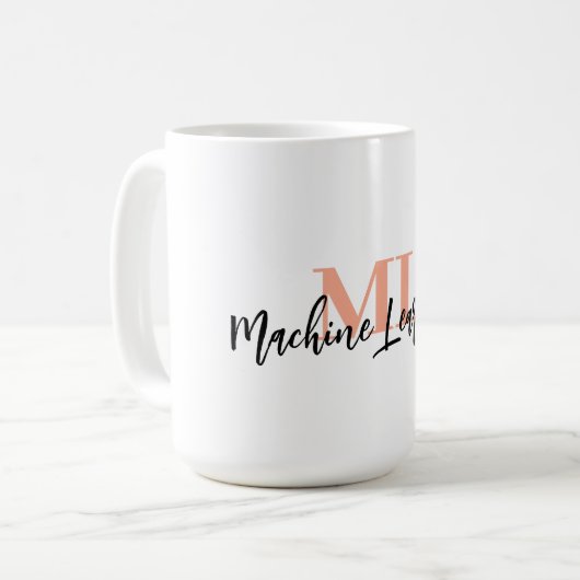 For ML Lovers & Tech Enthusiasts – White ML Mug 💻 コーヒーマグカップ (正面左)