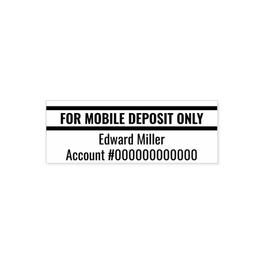 For Mobile Deposit Onlyおよび銀行口座番号 セルフインキングスタンプ (デザイン)