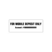 For Mobile Deposit Onlyおよび銀行口座番号 セルフインキングスタンプ (デザイン)