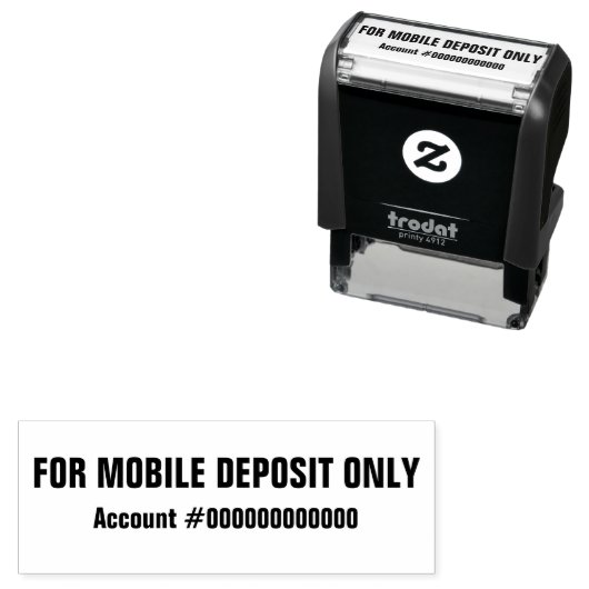 For Mobile Deposit Onlyおよび銀行口座番号 セルフインキングスタンプ (インサイチュ)