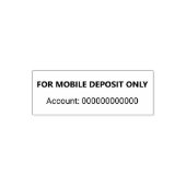 For Mobile Deposit Onlyおよび銀行口座番号 セルフインキングスタンプ (デザイン)