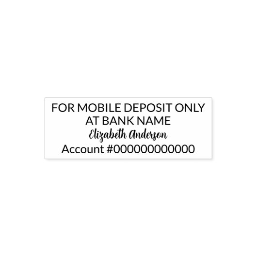 For Mobile Deposit Onlyスクリプト名銀行口座 セルフインキングスタンプ (デザイン)