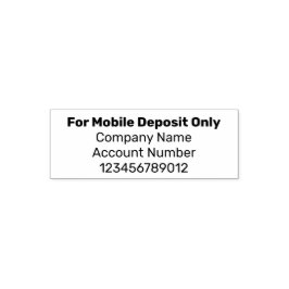 For Mobile Deposit Only会社名とアカウント セルフインキングスタンプ