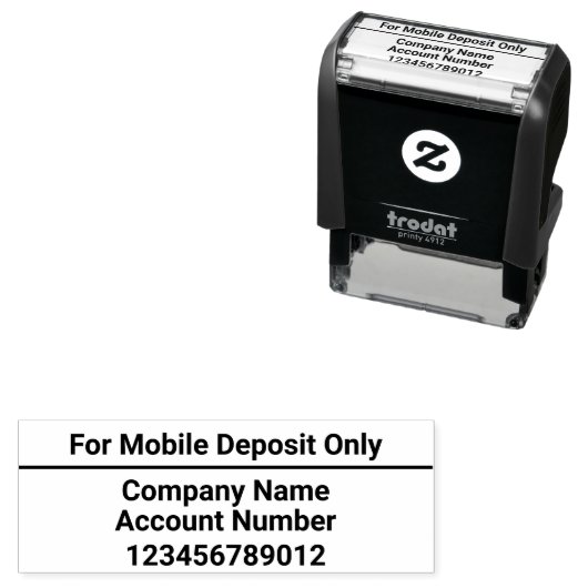 For Mobile Deposit Only社名銀行口座 セルフインキングスタンプ (インサイチュ)