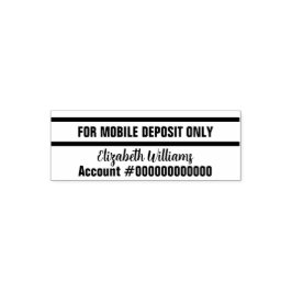 For Mobile Deposit Only署名銀行口座No. セルフインキングスタンプ