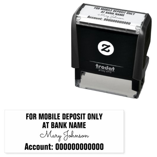 For Mobile Deposit Only署名銀行名法 セルフインキングスタンプ (インサイチュ)