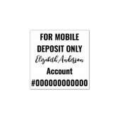 For Mobile Deposit Only銀行口座スクリプト名 ラバースタンプ (インプリント)