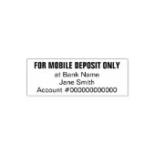 For Mobile Deposit Only銀行名および口座番号 セルフインキングスタンプ (デザイン)