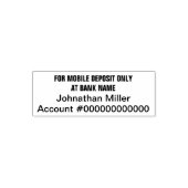 For Mobile Deposit Only銀行名および口座番号 セルフインキングスタンプ (デザイン)
