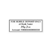 For Mobile Deposit Only銀行名スクリプト署名 セルフインキングスタンプ (デザイン)
