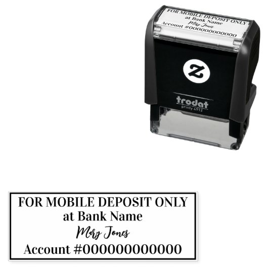 For Mobile Deposit Only銀行名スクリプト署名 セルフインキングスタンプ (インサイチュ)