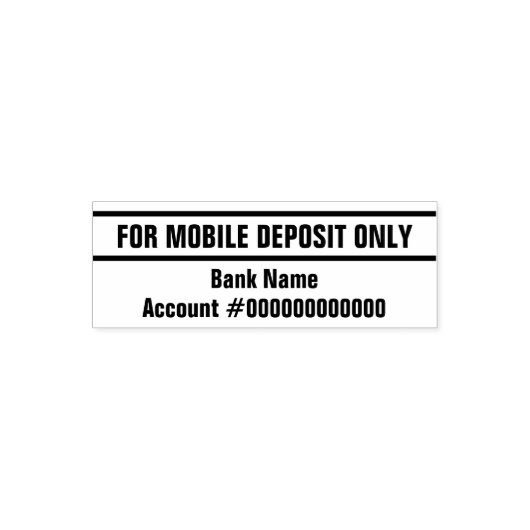 For Mobile Deposit Only銀行名口座番号 セルフインキングスタンプ (デザイン)