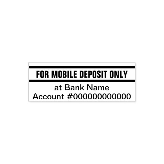 For Mobile Deposit Only銀行名口座番号 セルフインキングスタンプ (デザイン)