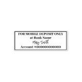 For Mobile Deposit Only銀行名口座番号 セルフインキングスタンプ (デザイン)