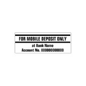 For Mobile Deposit Only銀行名口座番号 セルフインキングスタンプ (デザイン)