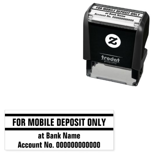 For Mobile Deposit Only銀行名口座番号 セルフインキングスタンプ (インサイチュ)