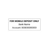 For Mobile Deposit Only銀行名口座番号 セルフインキングスタンプ (デザイン)