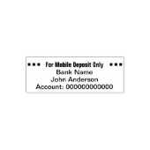 For Mobile Deposit Only銀行名口座番号 セルフインキングスタンプ (デザイン)