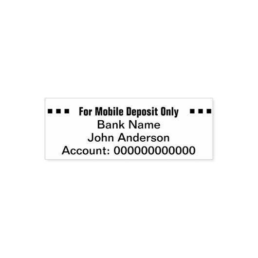 For Mobile Deposit Only銀行名口座番号 セルフインキングスタンプ (デザイン)