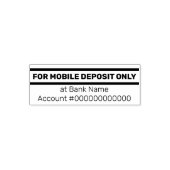 For Mobile Deposit Only銀行名口座番号 セルフインキングスタンプ (デザイン)