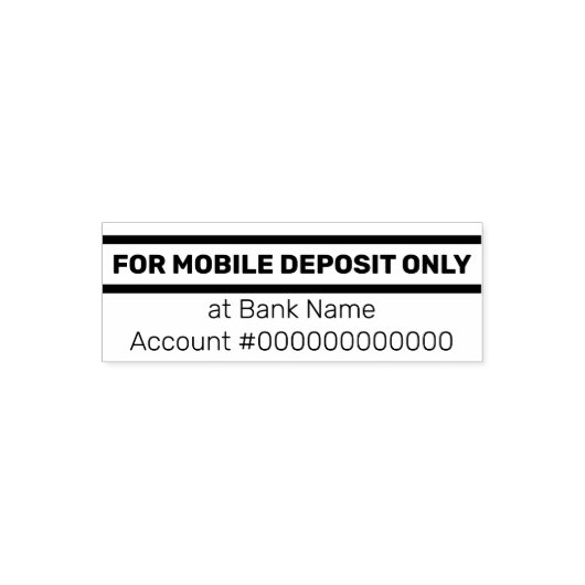 For Mobile Deposit Only銀行名口座番号 セルフインキングスタンプ (デザイン)