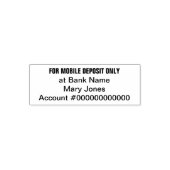For Mobile Deposit Only顧客名銀行口座番号 セルフインキングスタンプ (デザイン)