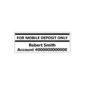 For Mobile Deposit Only顧客名銀行口座 セルフインキングスタンプ (デザイン)