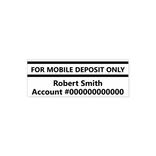 For Mobile Deposit Only顧客名銀行口座 セルフインキングスタンプ (デザイン)