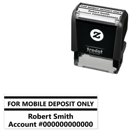 For Mobile Deposit Only顧客名銀行口座 セルフインキングスタンプ (インサイチュ)