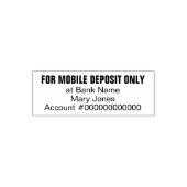 For Mobile Deposit Only Add Name Account# Bank App セルフインキングスタンプ (デザイン)