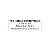 For Mobile Deposit Only at Bank Check Endorsement セルフインキングスタンプ (デザイン)