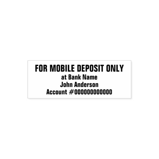For Mobile Deposit Only Bank Account Check Deposit セルフインキングスタンプ (デザイン)