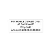 For Mobile Deposit Only Bank Account Curssive Name セルフインキングスタンプ (デザイン)